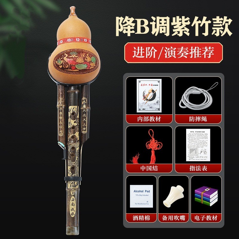 紫竹葫芦丝c调小学生用专业演奏型儿童降b调丝防摔胡芦初学者乐器