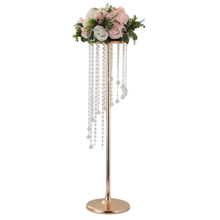 婚庆欧式道具螺旋式水晶珠帘花架摆件路引酒店婚礼摆件外贸畅销款