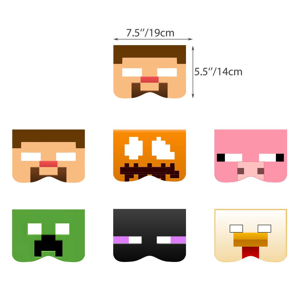 我的世界Minecraft派对半脸面罩拍照道具新像素大战舞会diy面具