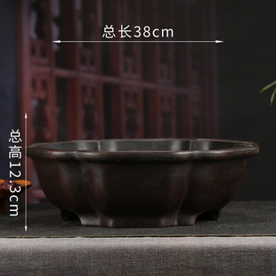 榕树治诚花盆厂家批发大号莲花复古海棠张绿植盆栽紫砂花盆zsd09