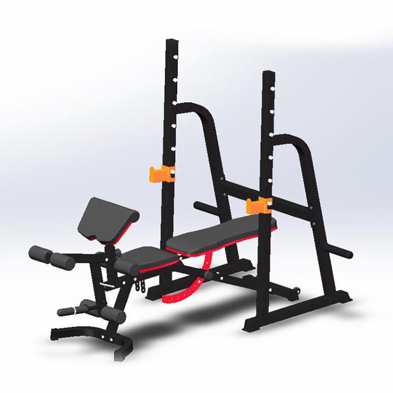 热销健身房卧推架杠铃床深蹲架杠铃推板家用卧套装支架健身器材举