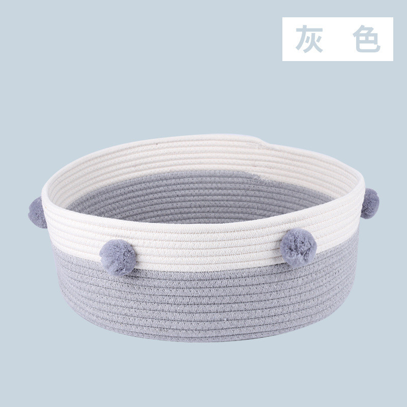 厂家批发爆款网红四季通用猫窝耐抓耐咬棉绳编织宠物猫窝猫床