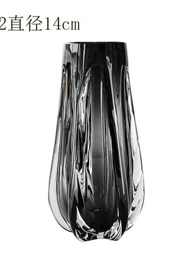 瓶子北欧风玻璃开口花瓶透明瓶插花现代简约办公室花瓶家居摆件