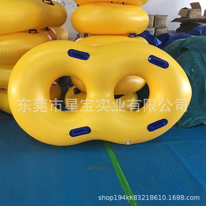厂家直销水上乐园充气滑水圈皮筏水圈双人滑水圈八字划充气
