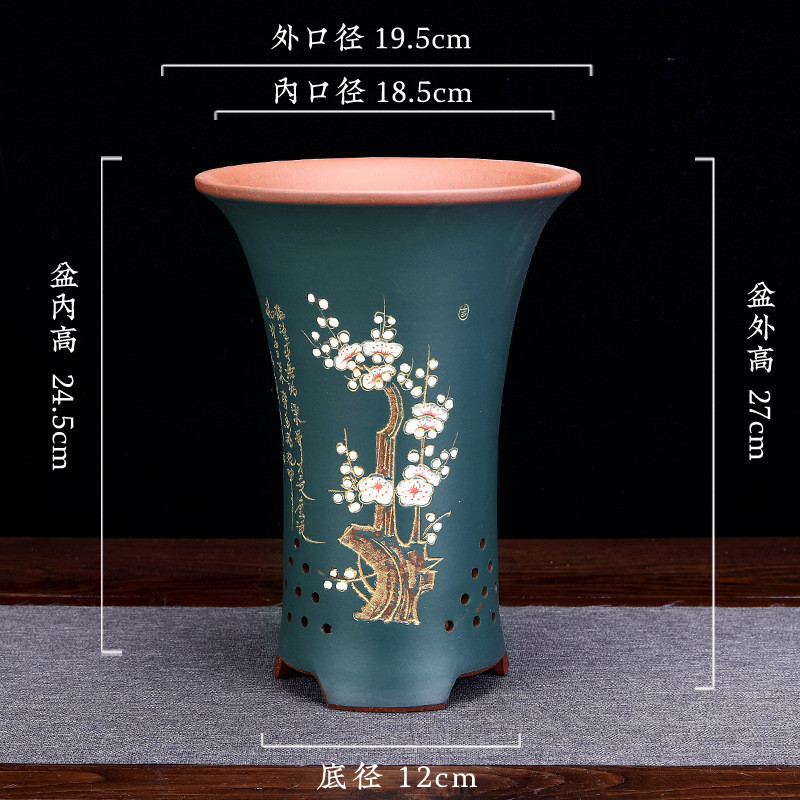 彩紫砂兰花盆专用大号点宜兴君子兰蕙春建兰客厅盆景盆栽厂家批发