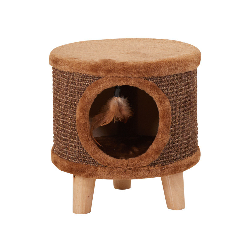 猫窝四季凳子猫咪宠物窝圆形凳子现代简约猫咪房子封闭式猫窝