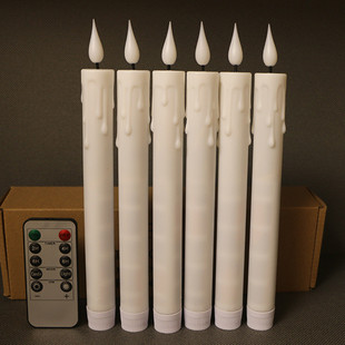 led电子蜡烛灯遥控塑料长杆流泪仿真口水滴头蜡平蜡烛光餐厅生日