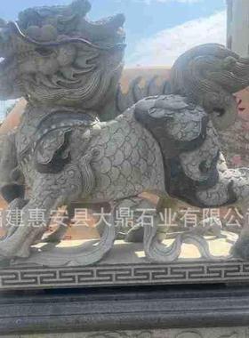 石雕麒麟看门瑞兽大型别墅酒店公司庭院门口摆件神兽石狮子护院