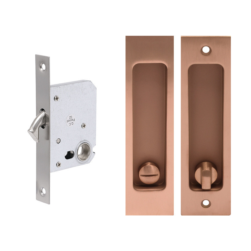 厨房不锈钢推拉门移门锁木门隐形移门锁拉手欧式厕所阳台防盗锁