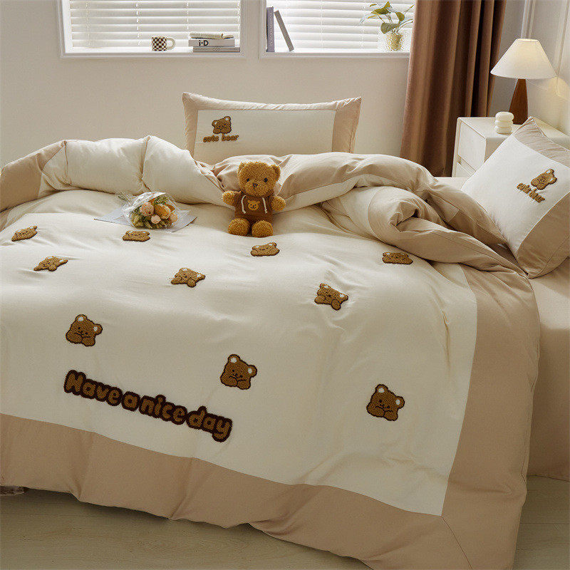 夏季小清新可爱床品四件套水洗棉亲儿童裸睡床单单人肤三件套床笠,床上用品,床品套件/四件套/多件套,淘宝优惠券,粉丝福利购,淘宝优惠卷