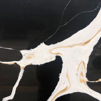 云浮现货石材黑色石英石台面人造石纹路黑厨房岛台劳伦门槛石窗台