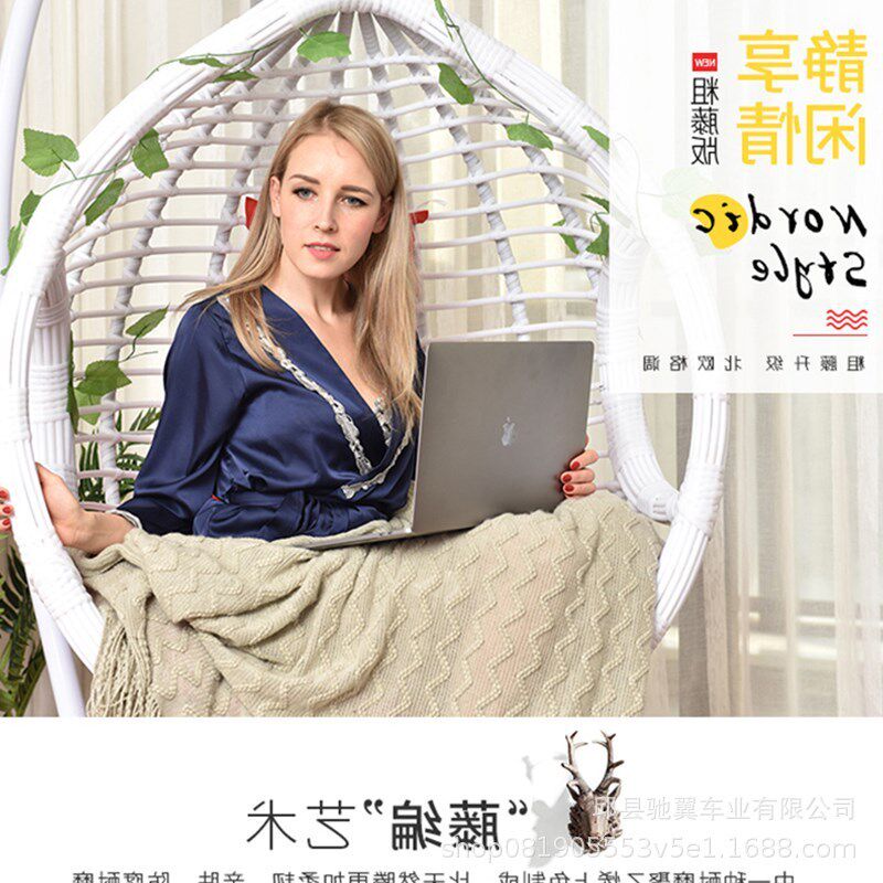 热销现货批发室内吊篮悬挂休闲秋千吊椅家用阳台粗藤编鸟巢藤椅客