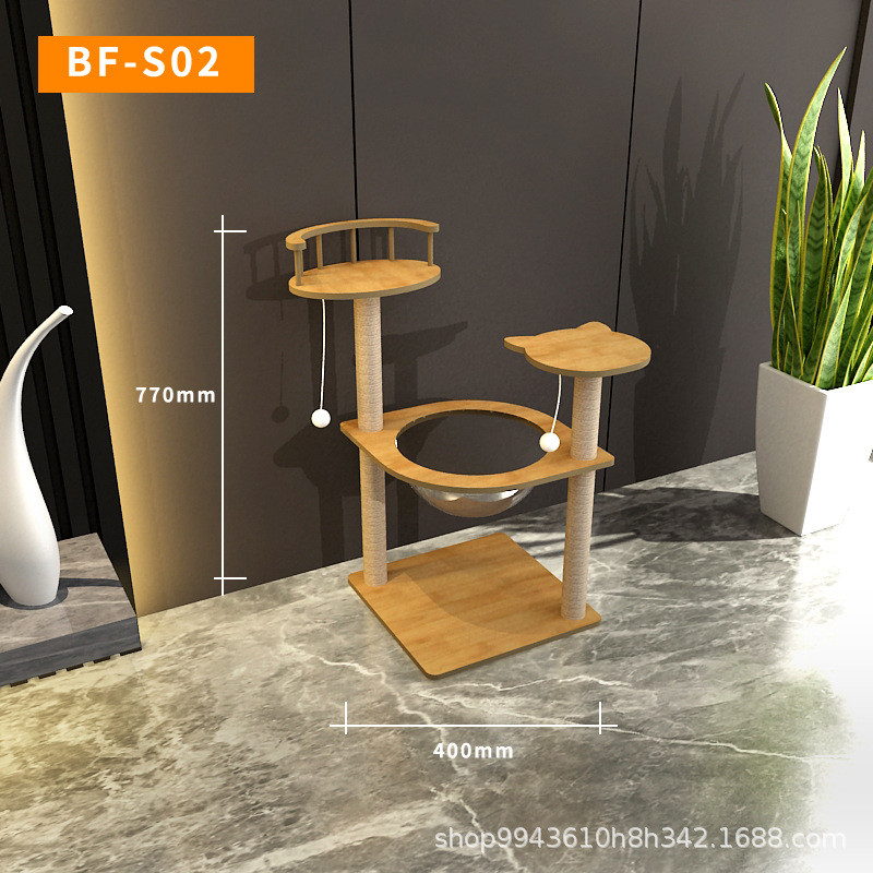 猫爬架豪华一体式猫咪爬架太空舱木质猫窝猫树耐磨耐抓厂家批发