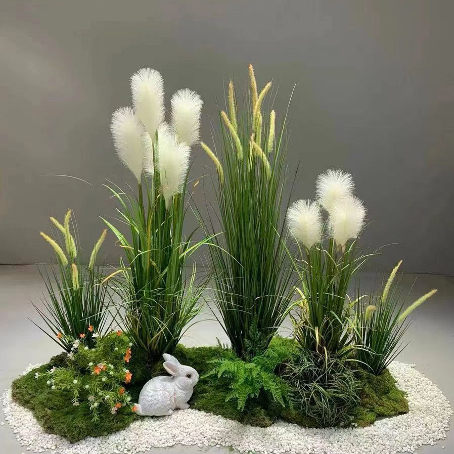 芦苇软装造景仿真芦苇草 庭院景观绿植装饰橱窗家居绿植仿真绿植