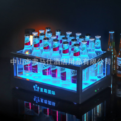 发光创意酒吧冰ktv铁框亚克力鸡尾酒展示酒框夜场商用黑桃a香槟桶
