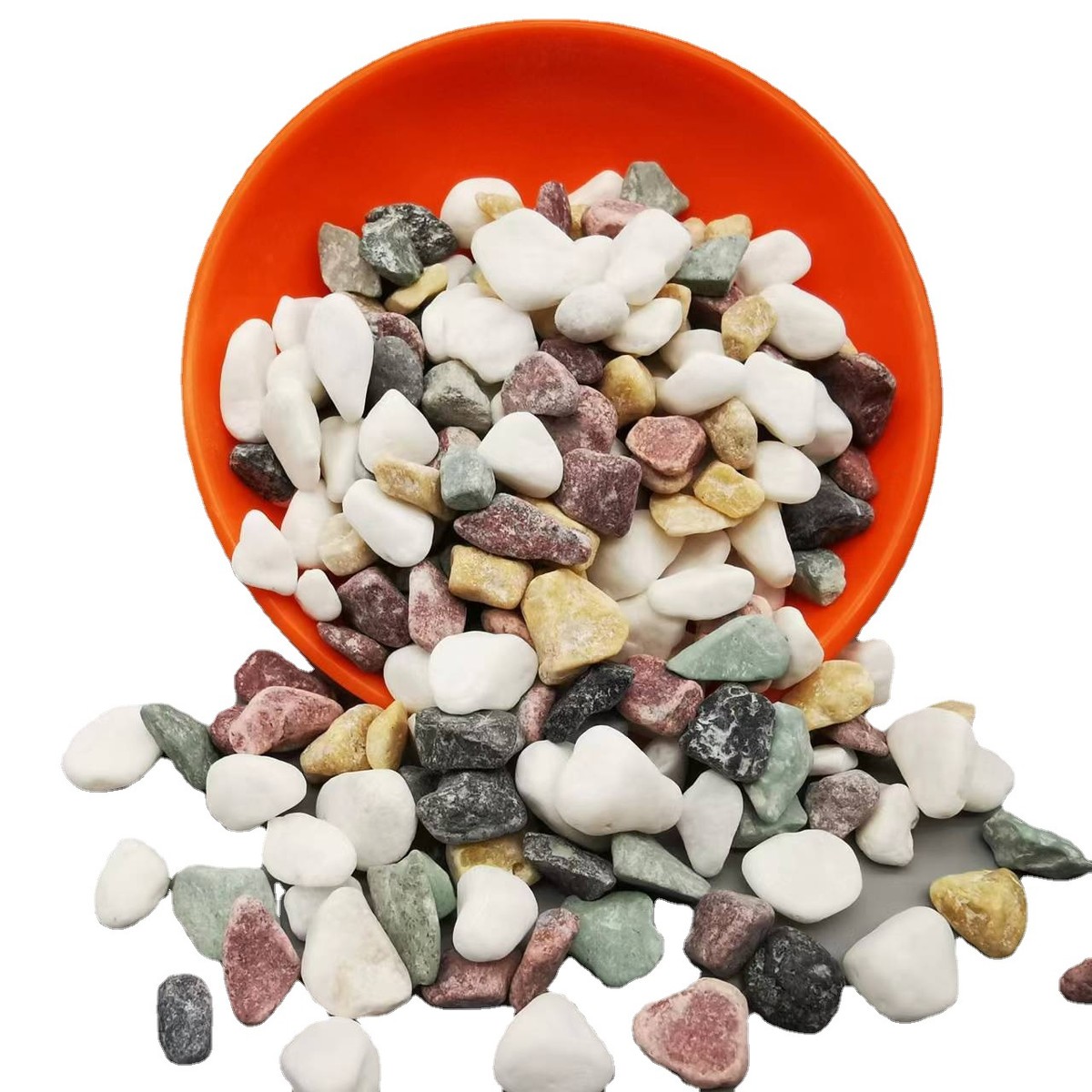 造景水磨石子水洗石白石子灰色洗米石砾石胶粘石庭院批发鹅卵石