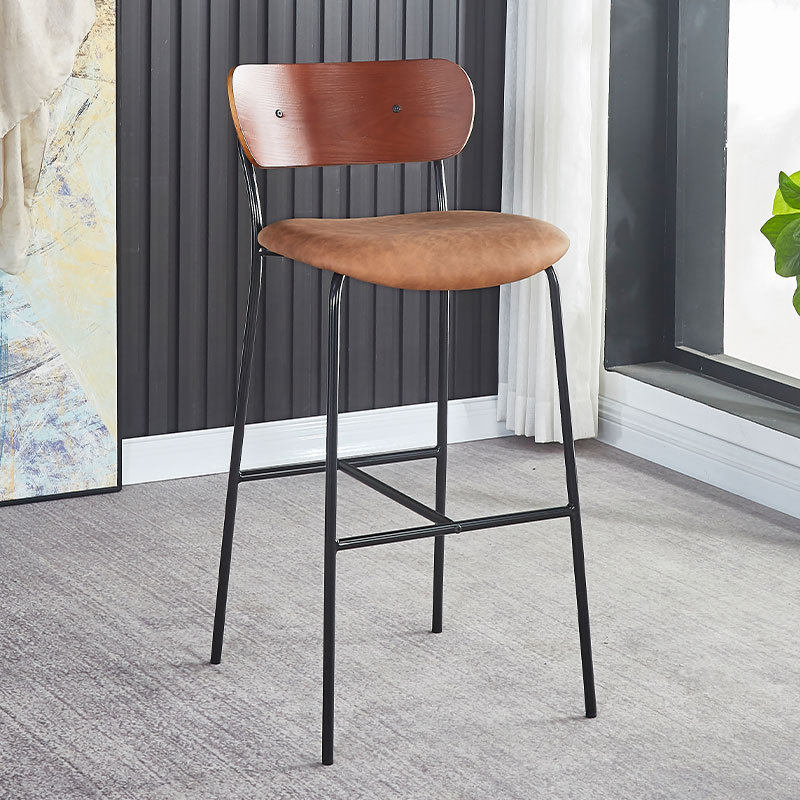 高脚凳定制工业风酒吧椅餐厅皮革创意铁艺实木吧椅简约吧台凳定做