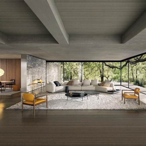 horizonte组合沙发布艺沙发豪宅客厅大户型异型转角带边桌地平线