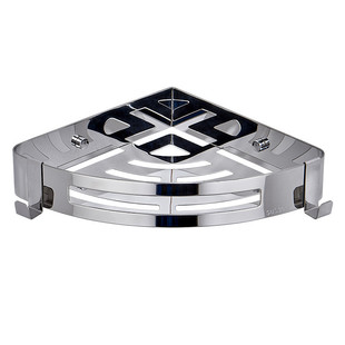 浴室304带三角篮双层转角网篮置物架卫生间壁挂收纳架不锈钢2挂钩