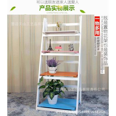 多层折叠置物架阳台花盆架子客厅多肉室内花架落地实木生产厂家