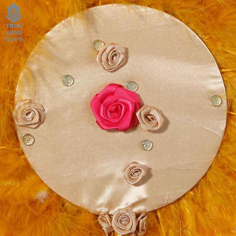 水钻西式婚礼婚礼手拿羽毛扇子婚庆道具鸵鸟毛大圆扇子彩色