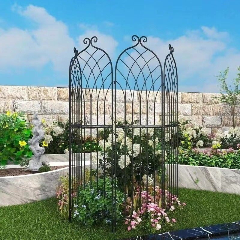 铁艺爬藤架花园庭院家用支架阳台客厅落地造型架铁线莲兰花室内