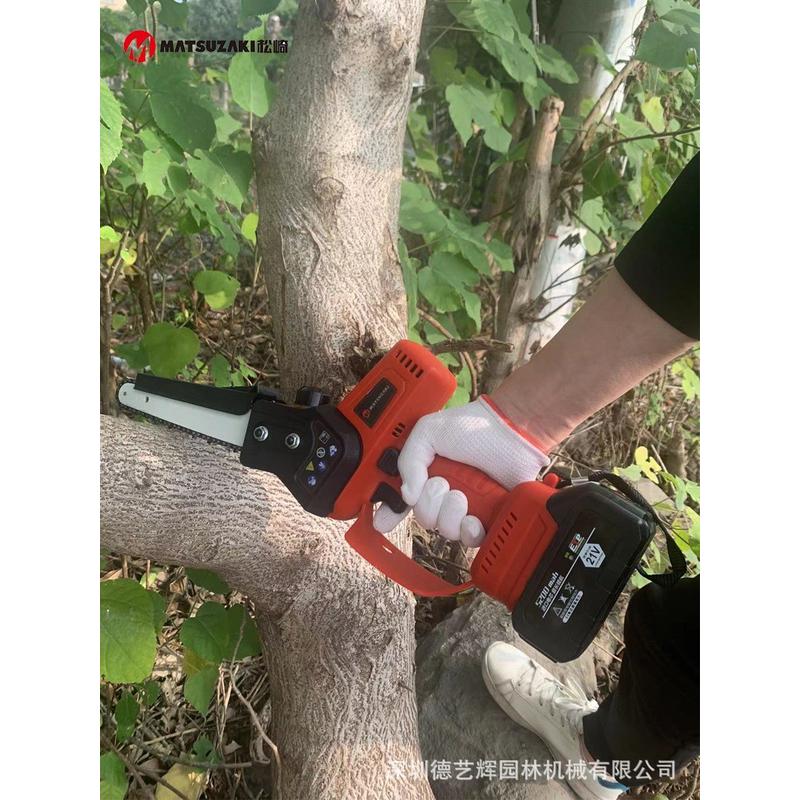 热销松崎21v加高枝锯充电高空修剪树枝锯伸缩电动长杆园林果树单