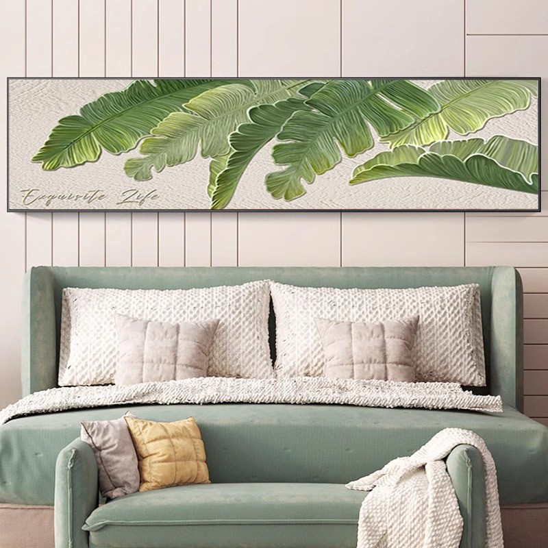家大业大沙发背景墙装饰画树叶肌理客厅卧室床头房间挂画主卧图片