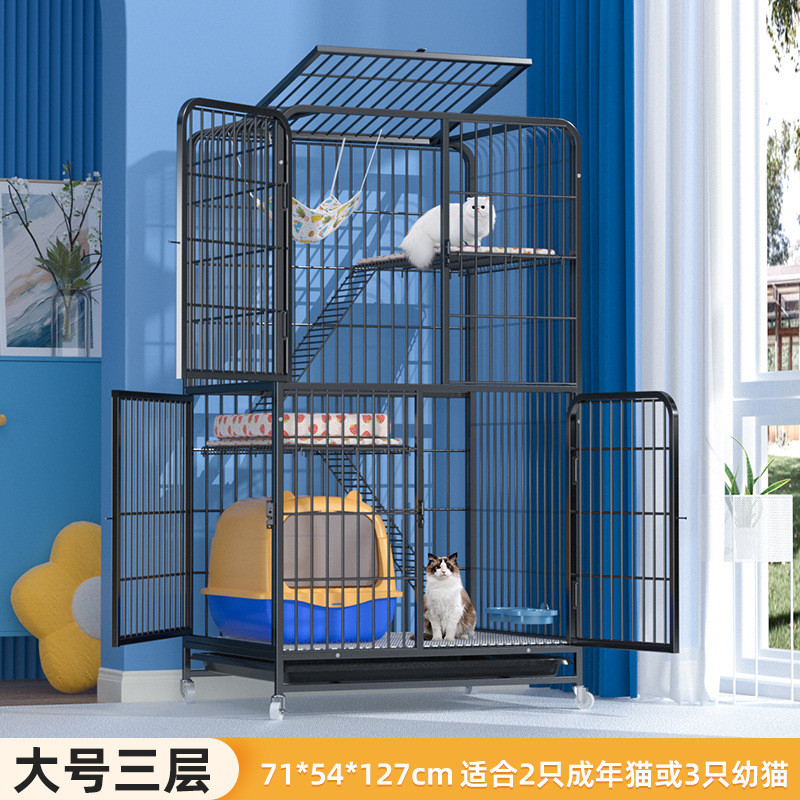 猫笼方管猫笼双层三层四层猫加高猫房子大型猫别墅猫咪笼子舍猫笼