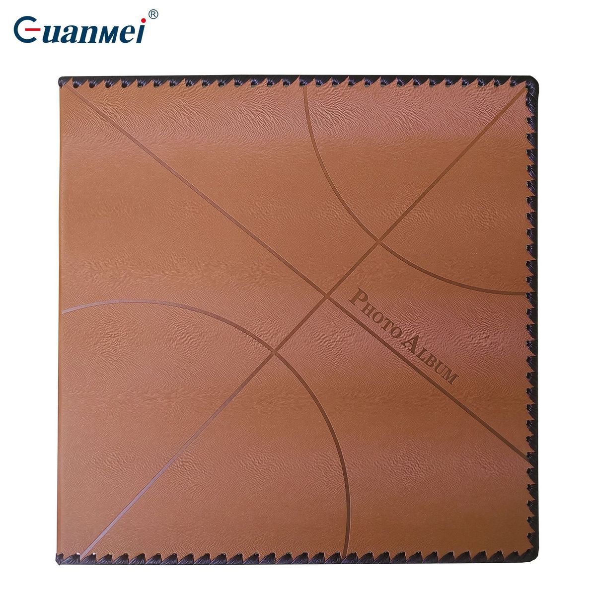 广美相册本相簿album纪念册棕色自粘式覆膜皮质diy18寸