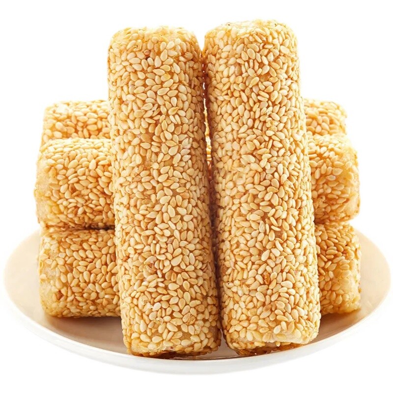 新货【买1箱送1箱】芝麻棒花生酱米果休闲零食老式糕点夹心蛋卷酥