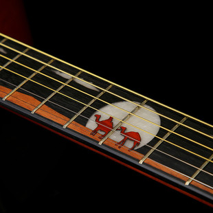 热销全单吉他41寸民谣吉他全单板寸抛光40亮光批发云杉桃花芯实木