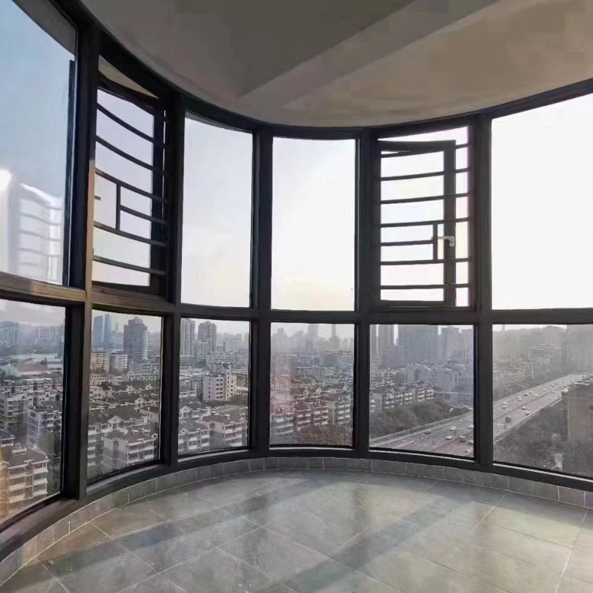 热销断桥铝门窗弧形异性窗隔音窗美直销希工厂克五金质量杠杠好