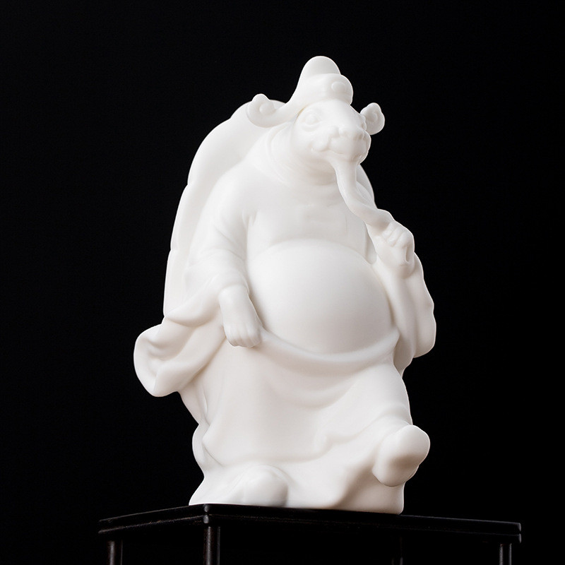 热销白瓷龟丞相茶宠可养招财羊脂玉龟玩茶台配件茶桌茶丞相摆件