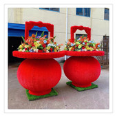 动物绿雕工艺品厂家直销户外仿真稻草春节造型景区园林美陈摆件