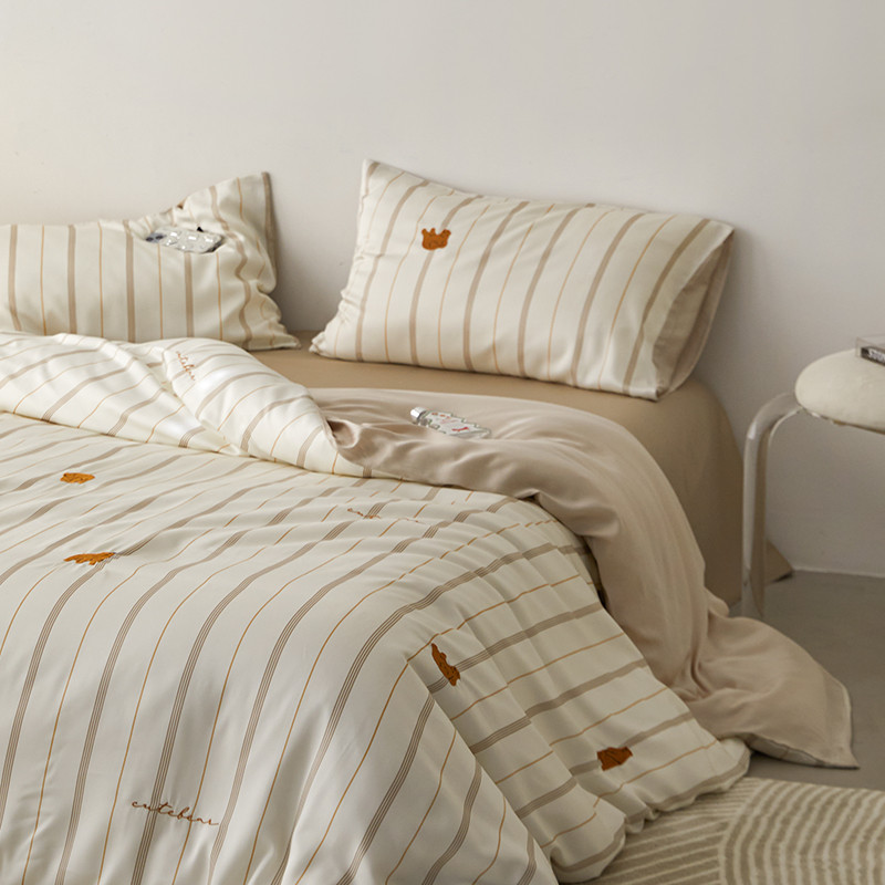 夏季兰精天丝卡通风丨床上四件套冰丝感凉床单被套高级感夏天床品