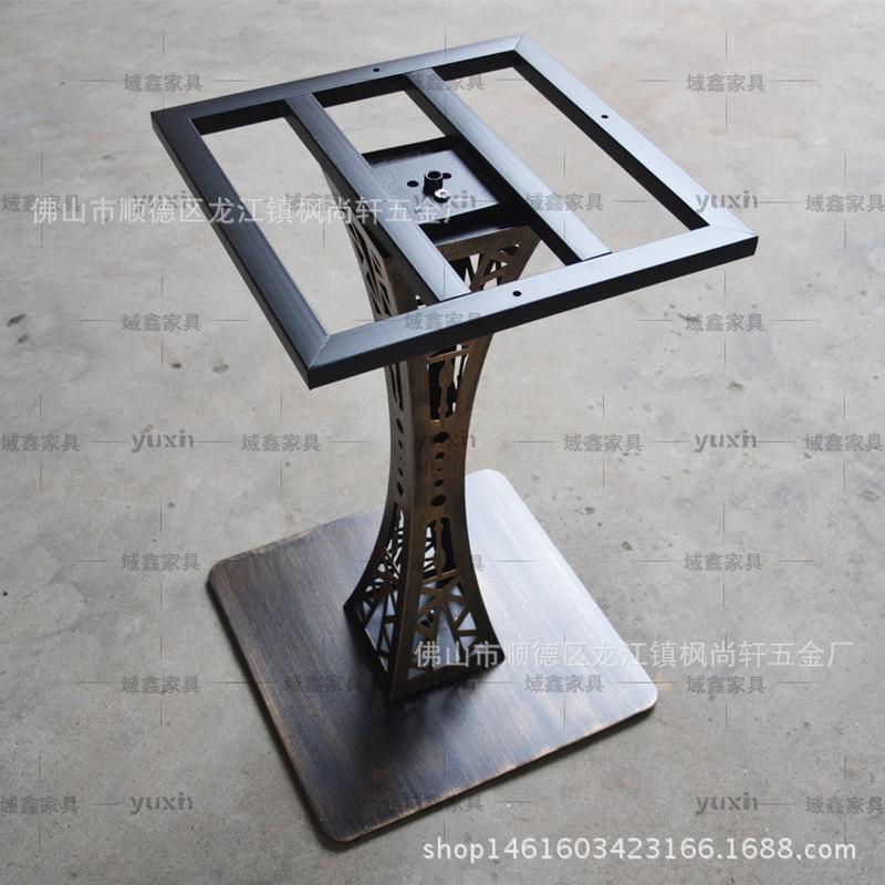 小蛮腰铁塔台脚餐桌铁架钢板底座双人桌脚金属西餐桌腿脚架tp-67a