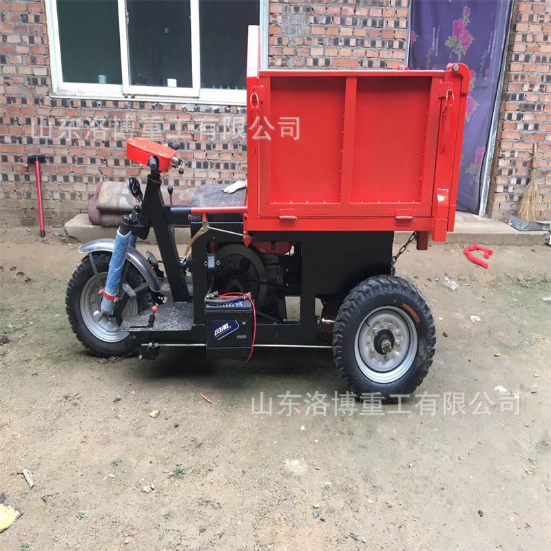 电动三轮车工程农用建筑工地用柴油液压自卸载重王拉货灰斗翻斗车