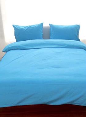 热销2yk简约纯色磨毛四件套果绿色床单被套罩床上用品三学生宿舍