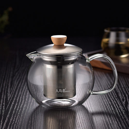 人马煮茶器不锈钢泡茶壶家用过滤茶具加厚大容量玻璃茶壶电陶炉适