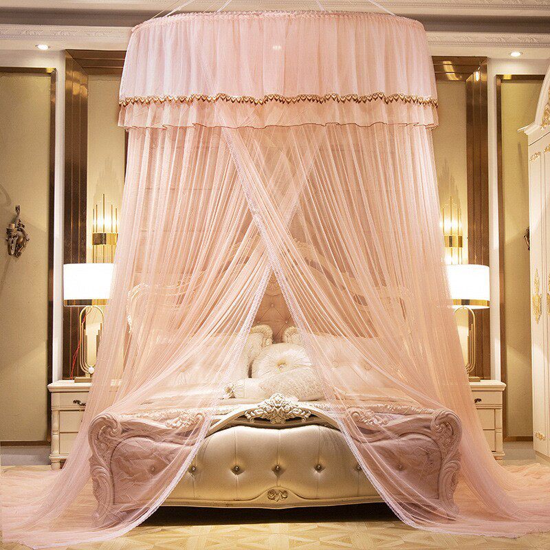 s228加宽加大落地圆顶公主风吊顶蚊帐送吸盘粘勾大床拼小床大号2