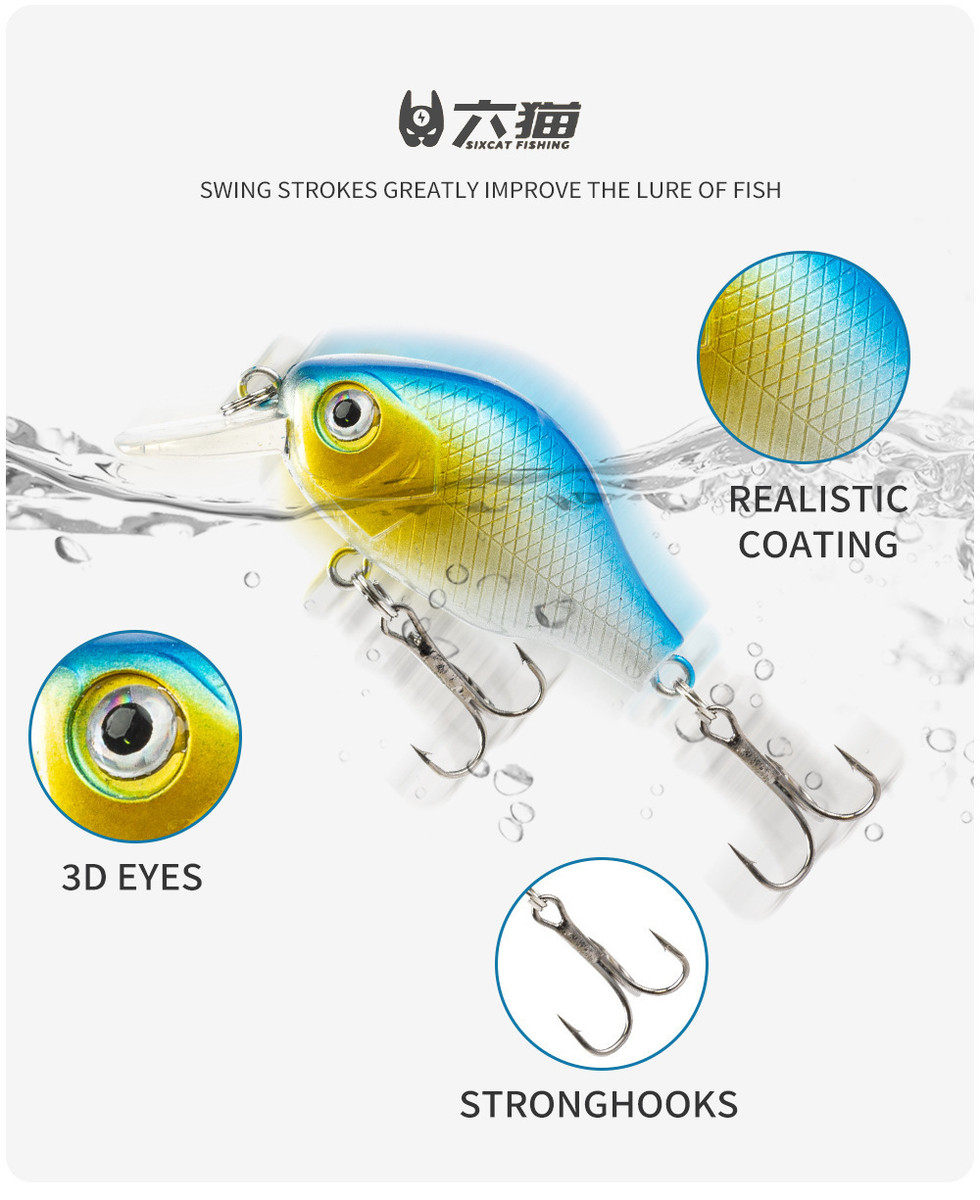 Приманка 六猫|97/203件配件套装路亚塑料饵拟饵垂钓用品路亚配件批发