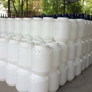 50l白色塑料桶圆桶水桶化工桶方桶食品级大口螺纹桶60l120l30l