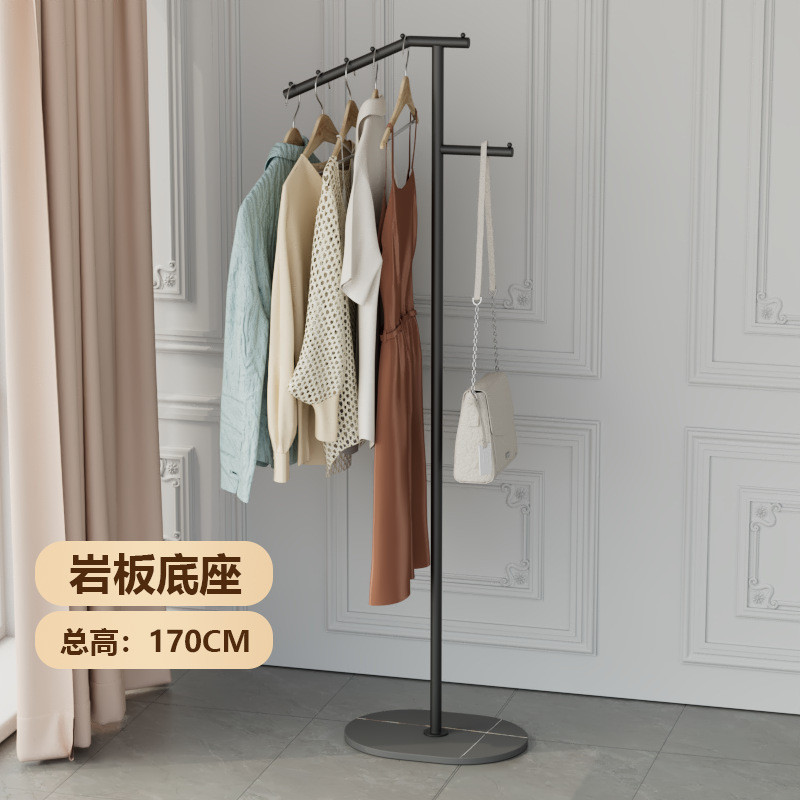 轻奢落地式岩板金属移动衣帽架子现代卧室客厅立式收纳网红挂衣架