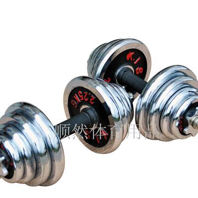 实心铁哑铃男士电镀健身哑铃15k20kg30kg室内健身器材批发