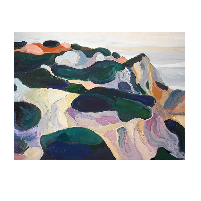 现代简约客厅沙发后装饰画手绘大幅卧室挂画风景走廊玄关抽象油画
