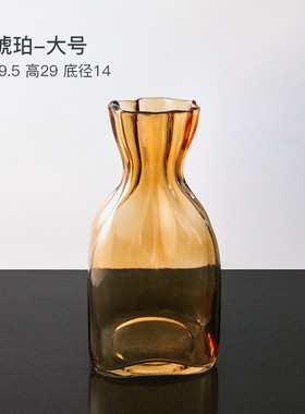 朵澜晶法式田园钱袋玻璃花瓶客厅不规则卧室办公室台面插花瓶摆件