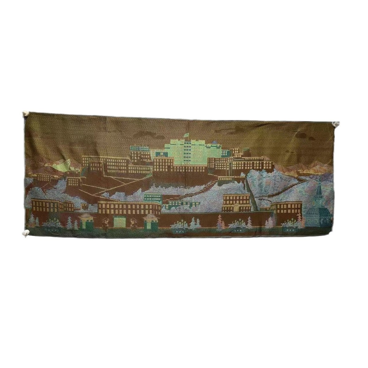 厂家送礼收藏布达拉宫刺绣苏绣山水十字绣摆家挂办公室批发藏式