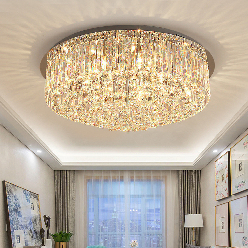 温馨轻奢水晶客厅灯北欧简约水晶卧室吸顶灯创意现代餐厅led灯具