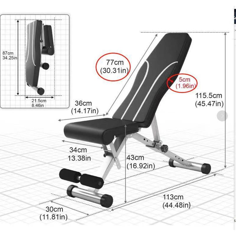 热销跨境电商现货腹板哑铃凳飞鸟推卧凳仰卧起坐健身器材健多功能